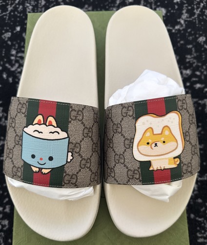 Gucci BUNNY TOAST H20 sandali monogramma diapositive rete animale G 12 US 12 5