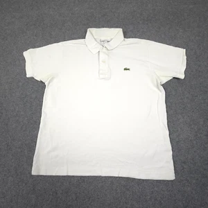 Lacoste Shirt Mens MEDIUM White Short Sleeve Classic Polo collared pique Size M - Picture 1 of 10