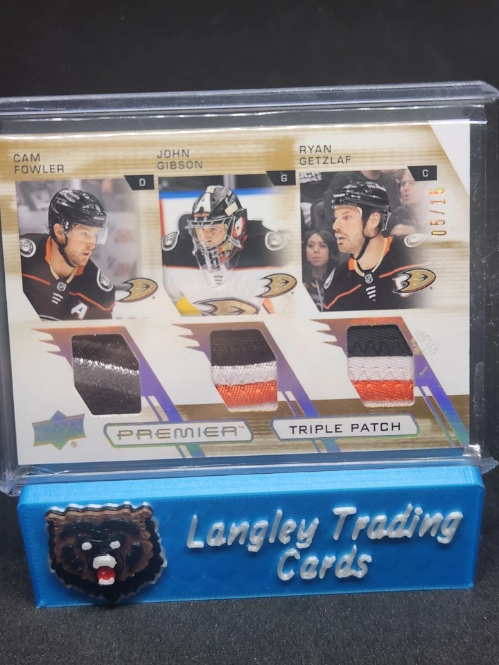 2021 Upper Deck Premier Hockey Ducks Triple Patch #d 05/15 Fowler/Gibson/Getzlaf - Image 1 of 1