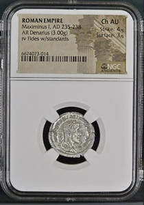 Imperio Romano - Maximino I - 235-238 dC - Denario de plata - NGC Ch AU - Imagen 1 de 4