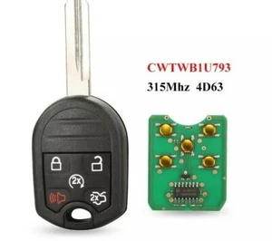 Fits Ford 315Mhz CWTWB1U793 Complete Transponder Remote Key - Picture 1 of 3
