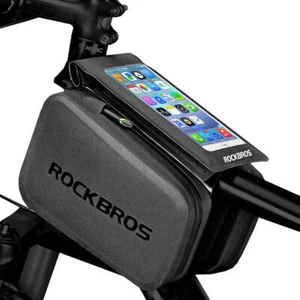 Fahrradrahmentragetasche Rockbros Handy Halterung Tasche Case Cover Schwarz - Zdjęcie 1 z 12