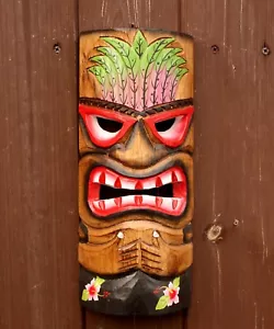 Tiki Bar Wall Mask Decoration Wood 30cm Tiki Bar Decor Wall Hanging Accessories - Picture 1 of 1