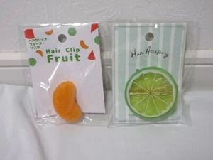 Haarspangen, Haarschmuck, 2 Obstsorten (Mandarine und Limette) - Bild 1 von 3