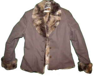 Women's Kaliko software waist length jacket with faux fur lining and collar SZ.4 - Picture 1 of 6