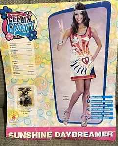 Adult "Sunshine Daydreamer Costume Ladies Hippie Dress Size Small - Picture 1 of 2