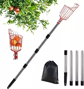 Apple Picker with Telescopic Handle 2.0M, Fruit Picker with Telescopic Stainless - Picture 1 of 9