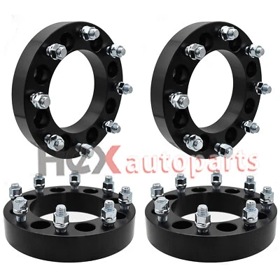 4x 1.5" 8x6.5 to 8x180 8 Lug Black Wheel Spacers Adapter for Chevy GMC 2500 HD - Image 1 of 4