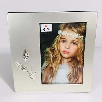 Nuevo en caja Marco de fotos cuadrado de metal cepillado Hofmann Paterna para imagen de 3" x 5" Foto 1 de 4