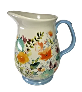 PIONEER WOMAN Large Serving Pitcher Vase Willow Floral 3.2Qt Stoneware - Picture 1 of 9