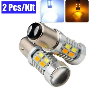 1157 Dual Color Switchback 5730 6000K 2x White/Amber LED Turn Signal Light Bulbs - Picture 1 of 9