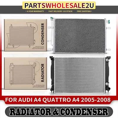 Radiador y condensador de aire acondicionado con secador para Audi A4 2005-2008 A4 Quattro 05-08 3,0 L Foto 1 de 4