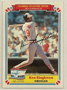 1983 Topps Drake's Big Hitters Ken Singleton #26 Baseball Baltimore Orioles