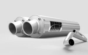 HMF '15-'23 Polaris RZR XP 4 1000 Dual Full Exhaust Brushed Turn Down Brushed - Picture 1 of 1