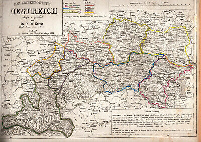 Erzherzogthum Österreich, Landkarte V. 1834, 1:1.250.000, Altkoloriert, 31 X 23  • 4.50€