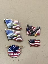 5 Eagle & USA American Flag Hat or Lapel Pin