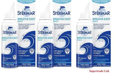 STÉRIMAR Sterimar Breathe Easy Daily Nasal Hygiene Isotonic Solution Spray - 100ml X 3