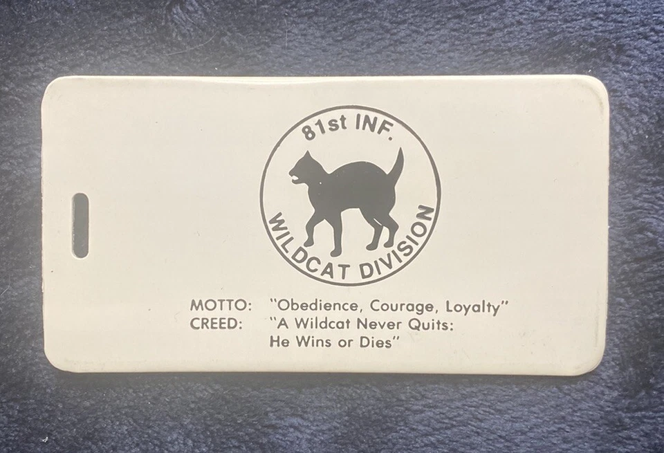 WWII 81st Infantry Wildcat Division 40th Reuonion unused nametag WW2. Identified - Image 1 of 2