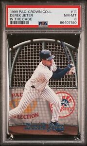 1999 Pacific Crown Collection Derek Jeter In The Cage PSA 8 NM-MINT! RARE! 🔥