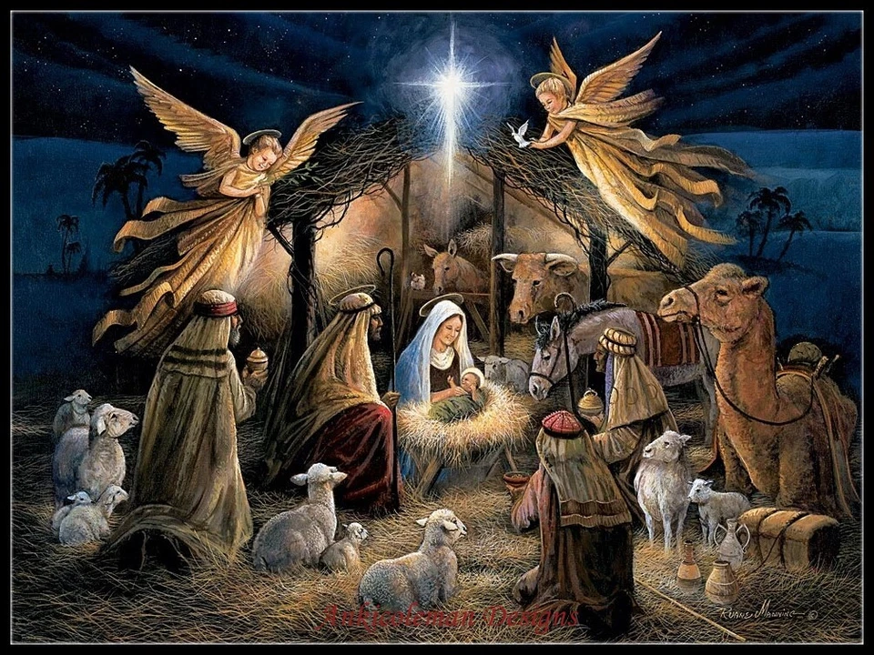 ANKICOLEMAN DESIGNS The Nativity - DIY Chart Counted Cross Stitch Patterns Needlework DMC Color