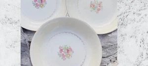 Tazones de porción medianos Paden City Pottery 3 de patrón floral de oro hechos en EE. UU. - Imagen 1 de 6