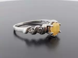 Ring .925 Sterlingsilber & äthiopischer Opal mit Topas Akzenten Damen Größe 7,25 - Bild 1 von 9