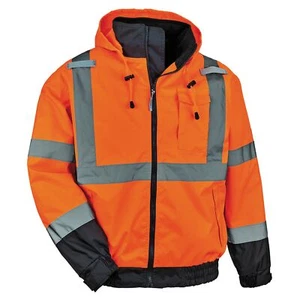 Ergodyne Standard 2-in-1 Hi-Vis Winter Bomber Jacket Orange X-Large - Picture 1 of 8
