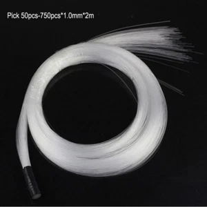 50pcs-500pcs 1mm* 2m PMMA Plastic Fiber Optic Cable End Grow Led Light DIY Decor - Picture 1 of 9