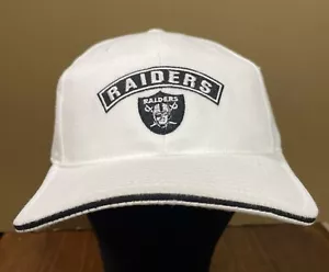 Oakland Raiders NFL Vintage Adjustable Strap Hat Cap American Needle White NOS - Picture 1 of 9