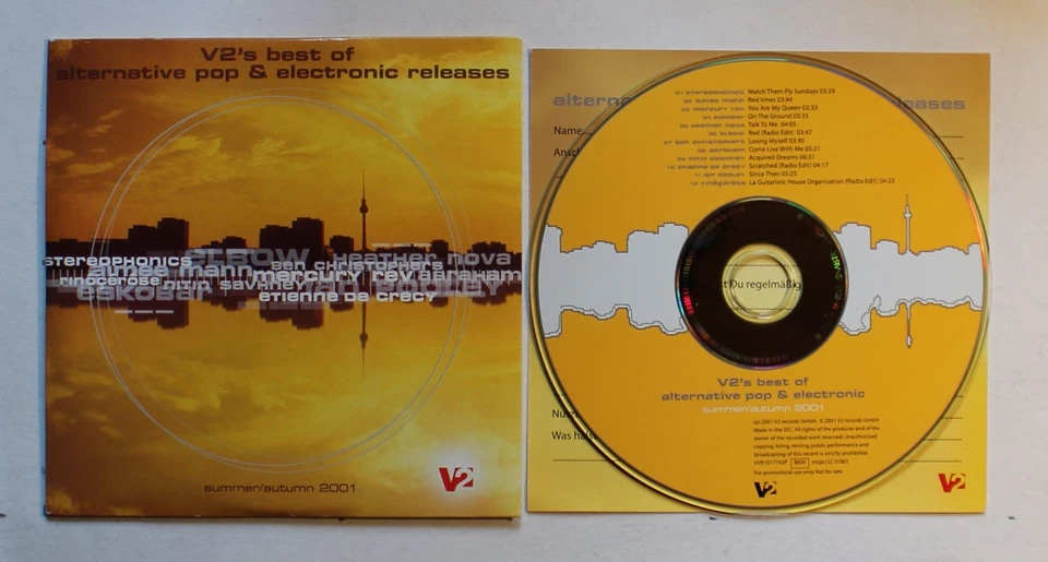 V2's Best Of Alternative Pop & Electronic Releases GER Adv Cardcover CD 2001 - Bild 1 von 1