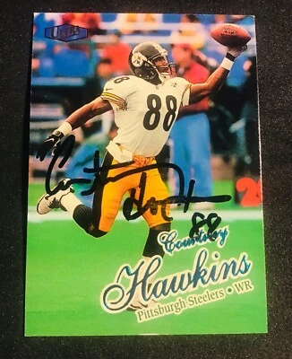 Pittsburgh Steelers COURTNEY HAWKINS Autographed auto signed 98 FLEER ULTRA card - Image 1 of 2