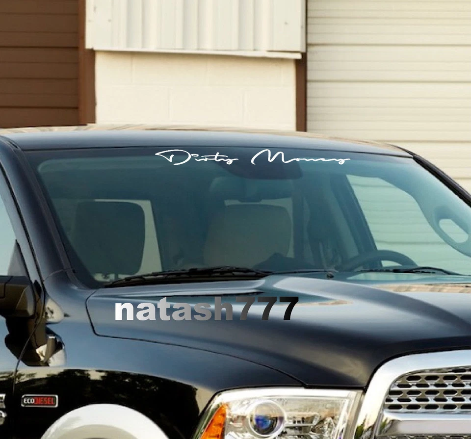 DIRTY MONEY Coche Camión SUV Sport 4x4 Parabrisas Vinilo Calcomanía Pegatina Emblema 23"  Foto 1 de 1