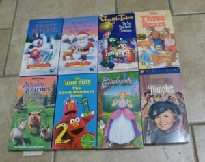 VINTAGE LOT OF 8 CHILDRENS MOVIES VHS FORMAT, 3 BEARS, CINDERELLA, SESAME STREET - Picture 1 of 5