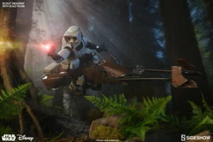 Sideshow Star Wars Scout Trooper & Speeder Bicicleta SET Escala 1/6 100103 y 100121 NUEVO - Imagen 1 de 6