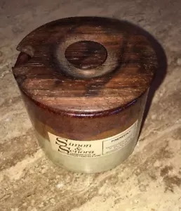 Pottery Crock Candle Holder Crock With Wood Lid - Picture 1 of 4