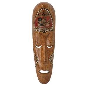 Vintage Hand Carved Wood African Mask Sculpture Painted Art Tribal 19.5" - Picture 1 of 12