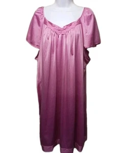 Vanity Fair Plus Size 2XL Pink Short Nightgown Flutter Sleeve Nylon - Picture 1 of 4