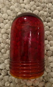 VINTAGE RED GLASS GLOBE NAUTICAL, EMERGENCY BEACAN - Picture 1 of 3