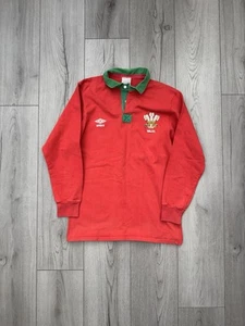 Vintage Umbro 1991 wales rugby shirt long sleeves Small Rare Piece - Picture 1 of 7