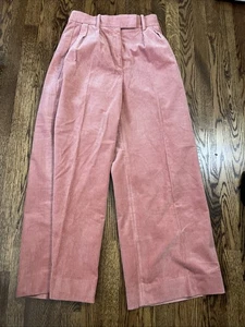 PANTALONE IN VELLUTO A COSTE SALMONE/ROSA BANANA REPUBLIC nuovo con etichette taglia 4 PETITE - Foto 1 di 7