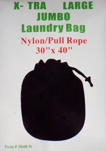 X-Large Jumbo Sacchetto per bucato in nylon con cordino 30 x 40 NERO - Foto 1 di 1