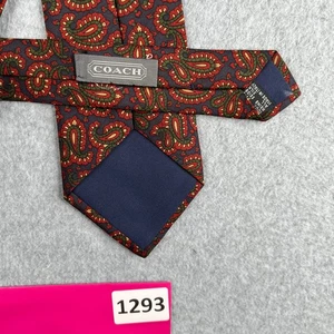 Coach Neck Tie Silk Colorful Paisley Made In Italy - Picture 1 of 7