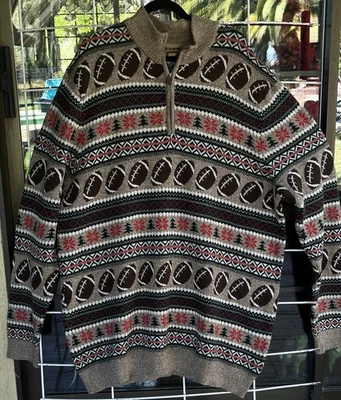 Mens Big & Tall Christmas Holiday Football Big Sweater Sz 3XL Tall - Image 1 of 4