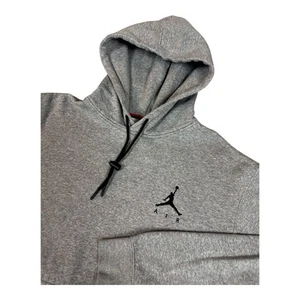 Jordan Jumpman Air Fleece Pullover Hoodie Gray Men’s Medium Cotton Logo Nike - Picture 1 of 15