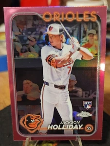 2024 Topps Chrome - Jackson Holliday #88 Pink Refractor Rookie - Orioles 🔥🔥🐸 - Picture 1 of 4