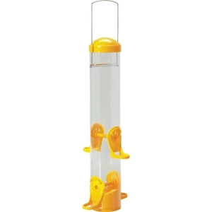 Mangiatoia per uccelli a tubo di cardo con sei porte di alimentazione, giallo, capacità 1,6 libbre - 38... - Foto 1 di 4