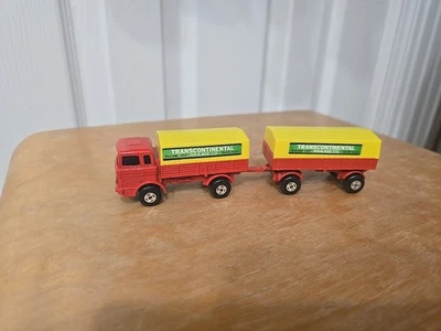 Vintage Matchbox Two Pack TP-1 Red Transcontinental Mercedes Truck/Trailer - Image 1 of 4