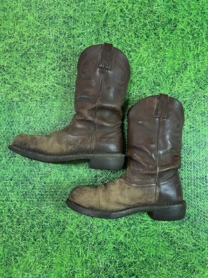 Botas Durango Para Hombres 8.5M Cuero Marrón Vaquero Rebelde Western Envejecido Pull On Foto 1 de 4