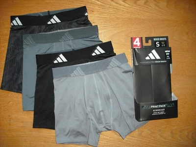 Boys NWT ADIDAS Boxer Briefs 4prs SET Black Gray Microfiber Sz:YSM (38-58 lbs) - Image 1 of 4