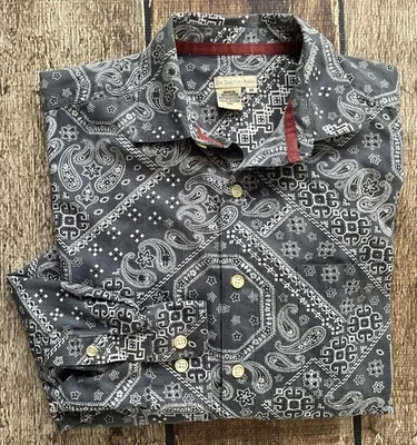 THE TERRITORY AHEAD PAISLEY BANDANA SHIRT BLUE MENS MEDIUM EXCELLENT CONDITION - Image 1 of 4